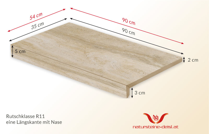 Feinsteinzeug Travertin Beige Vein Cut Poolumrandung