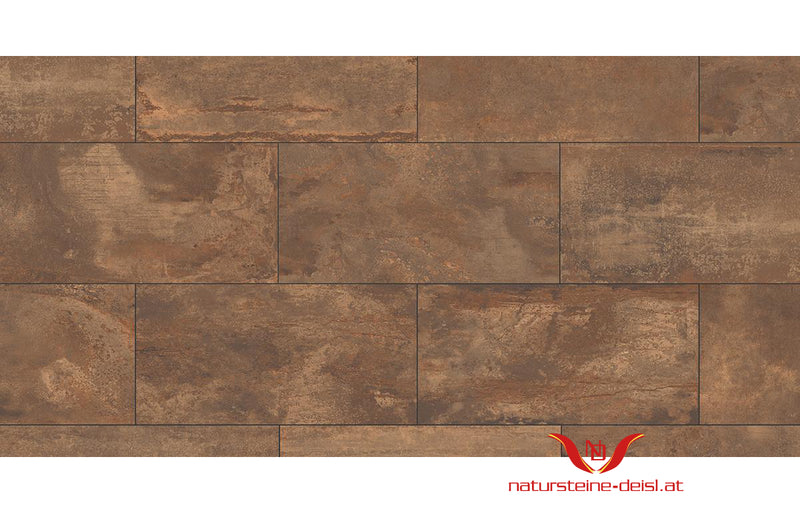 Feinsteinzeug Stahloptik Corten Terrassenplatten