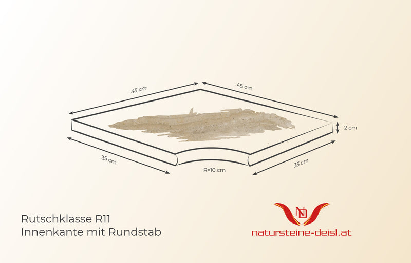 Feinsteinzeug Travertin Beige Vein Cut Poolumrandung – mit Rundstab