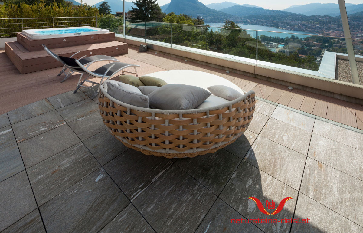 Feinstein Gneis Onsernone Terrassenplatten – Steinoptik & rutschfest ...