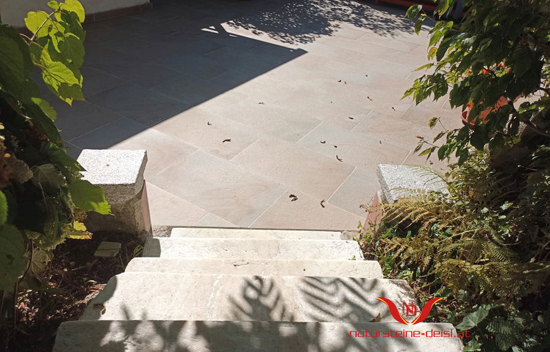 Feinsteinzeug Sandstein Sahara Beige Terrassenplatten