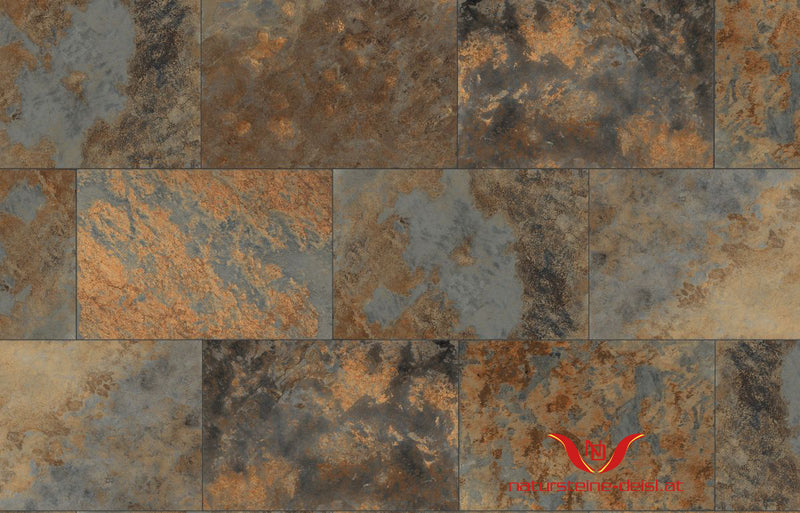 Feinsteinzeug Schiefer Multicolor Terrassenplatten