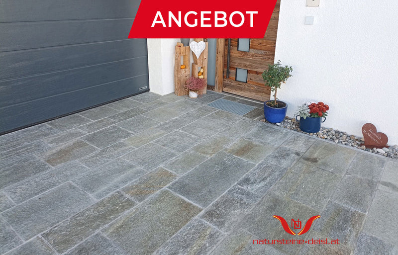 Luserna Gneis Mixcolor Terrassenplatten mit gesägten Kanten