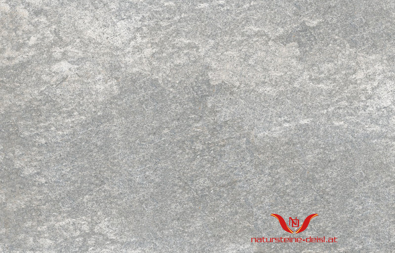 Handmuster Feinsteinzeug Quarzit Silver Terrasenplatte