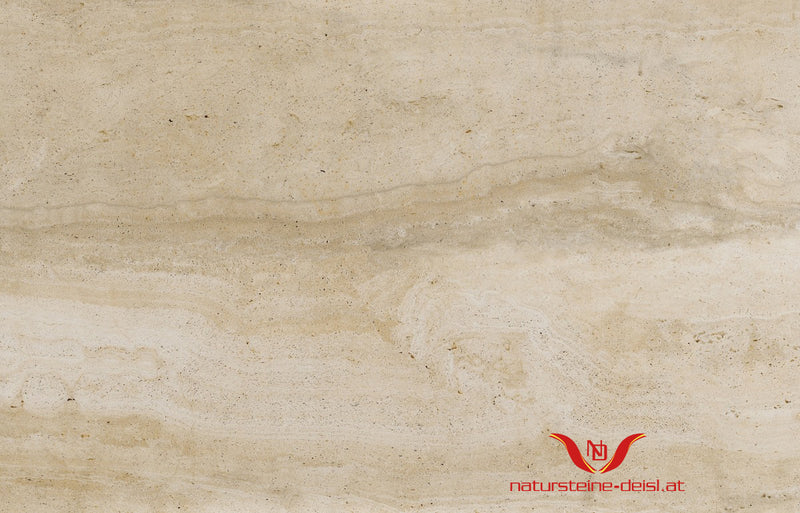 Handmuster Feinsteinzeug Traverin Beige Vein Cut Exklusiv Poolumrandung