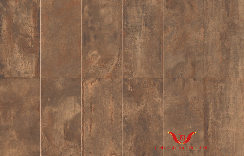Feinsteinzeug Stahloptik Corten Terrassenplatten