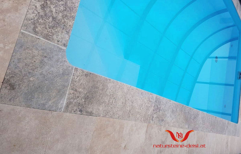 Travertin Silver Poolumrandung