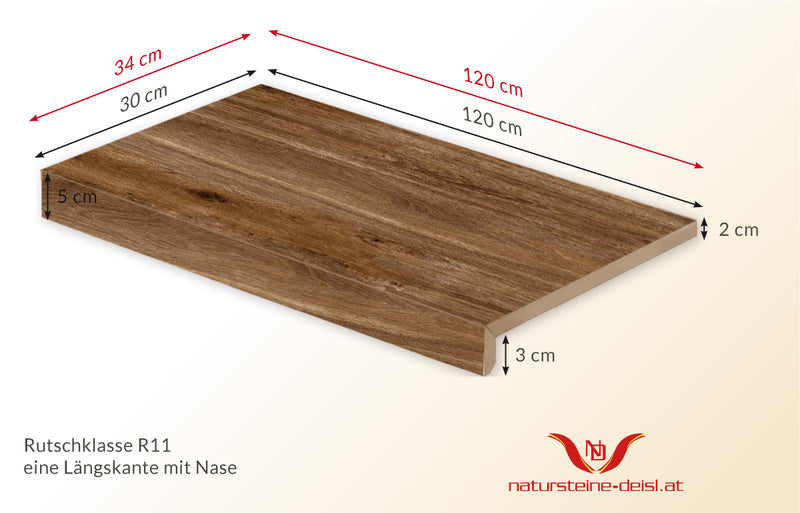 Feinsteinzeug Holzoptik Tino Poolumrandung