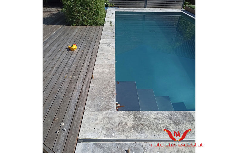 Travertin Silver Poolumrandung