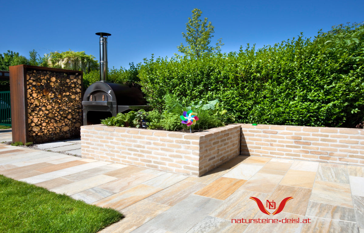Quarzit Gelblich Terrassenplatten – Naturstein in warmer Goldoptik ...
