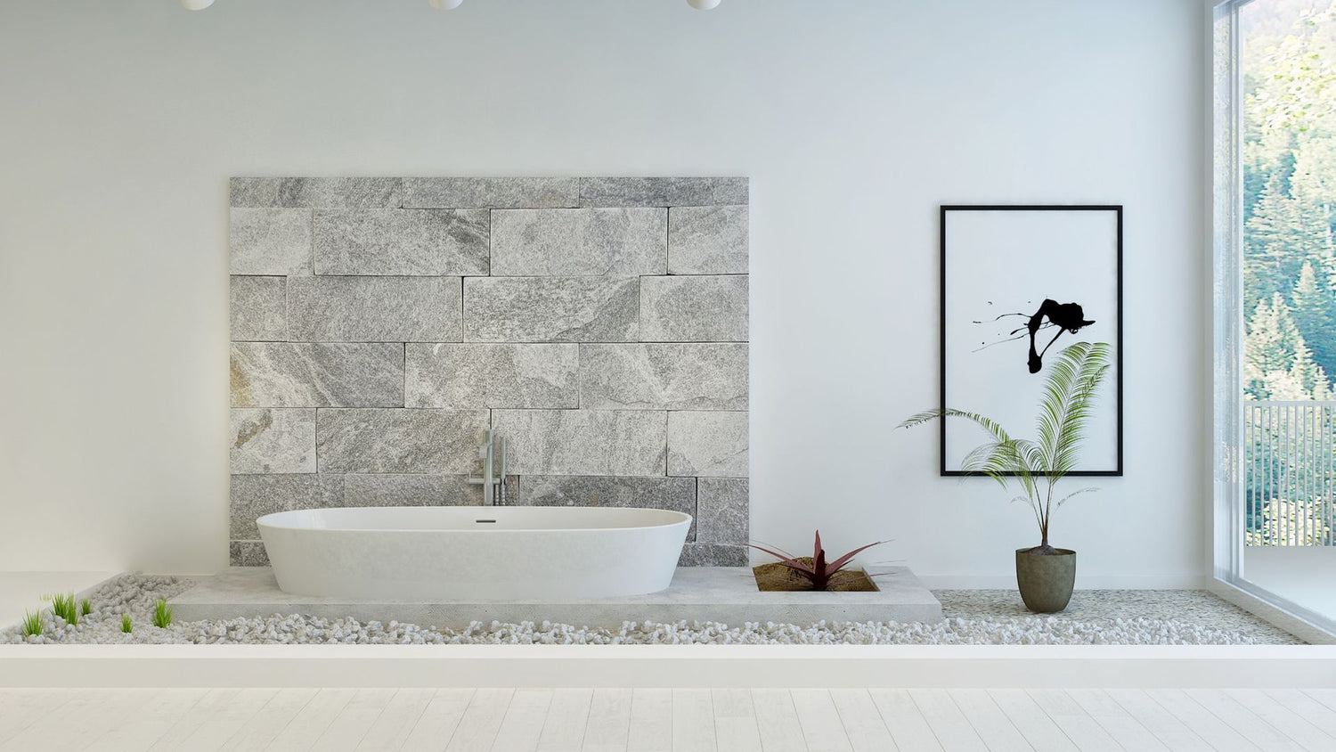 Elegante Wandgestaltung im Badezimmer