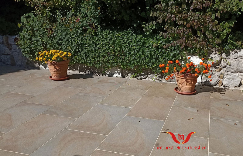 Feinsteinzeug Sandstein Sahara Beige Terrassenplatten