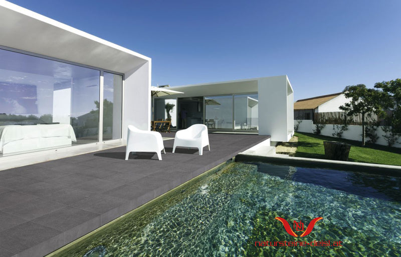 Feinsteinzeug Basalt Terrassenplatten