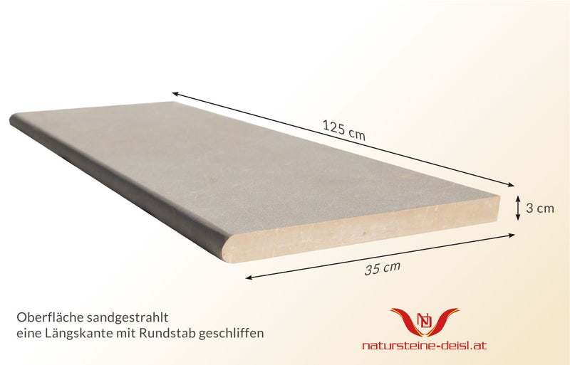 Kalkstein Laguna Crema Tritt- und Setzstufe