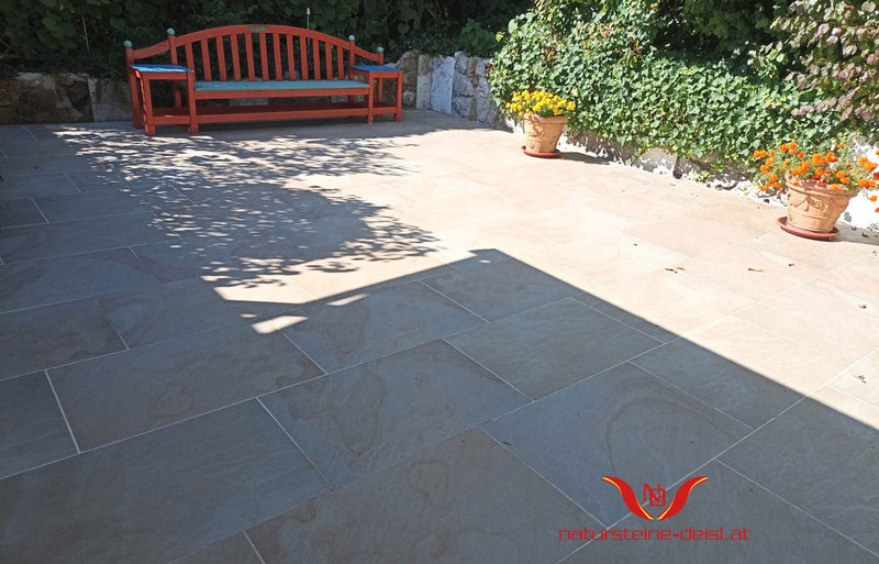 Feinsteinzeug Sandstein Sahara Beige Terrassenplatten