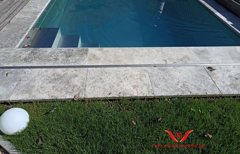 Travertin Silver Poolumrandung