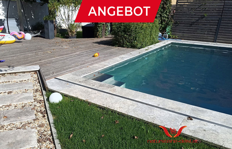 Travertin Silver Poolumrandung