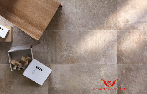 HANDMUSTER ZU FEINSTEIN STEINOPTIK LIMESTONE BURGUND TERRA FLIESE