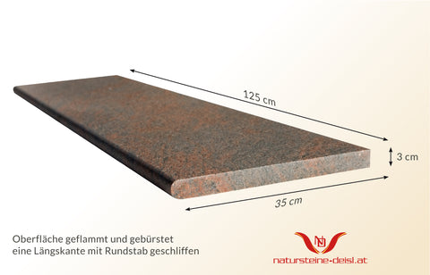 GRANIT MULTICOLOR ROT POOL-BECKENRAND-STEIN