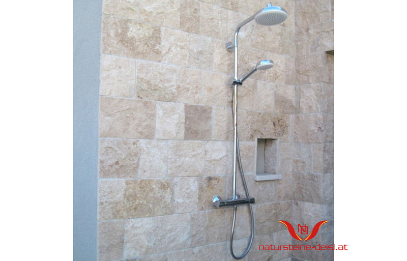 Travertin Beige 20 cm Verblender-Riemchen