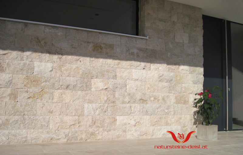 Travertin Beige 20 cm Verblender-Riemchen