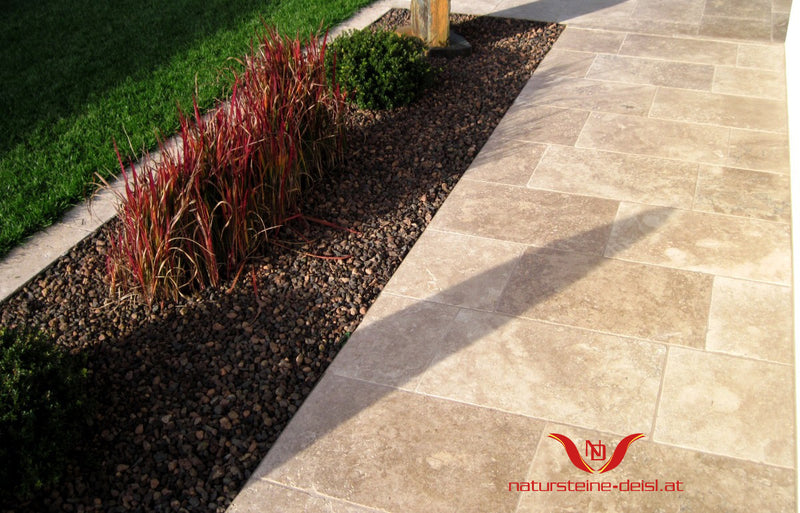 Travertin Noce Premium Terrassenplatten