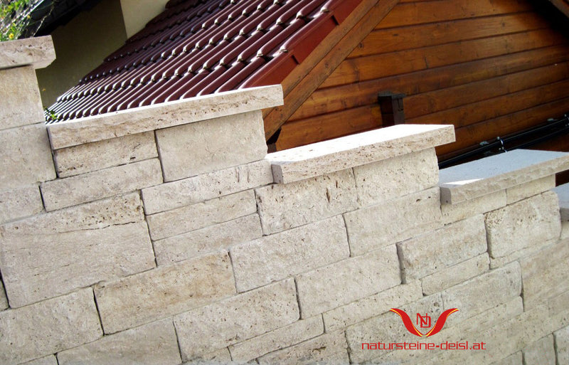 Travertin Beige Mauerstein
