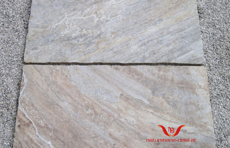 Feinsteinzeug Quarzit Antik Terrassenplatten