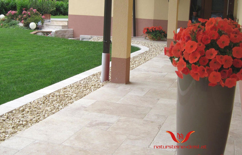 Travertin Beige Premium Terrassenplatten