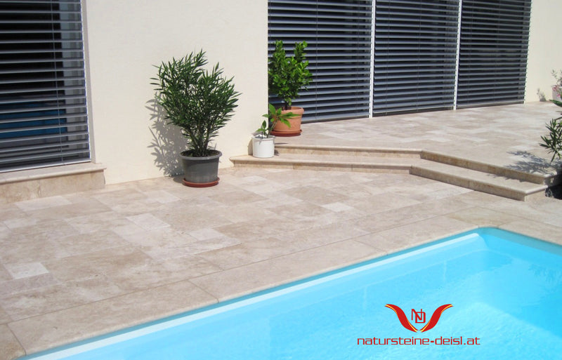 Travertin Beige Premium Terrassenplatten