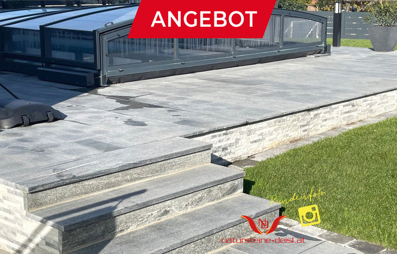 Gneis Taifun Grey Tritt- und Setzstufe