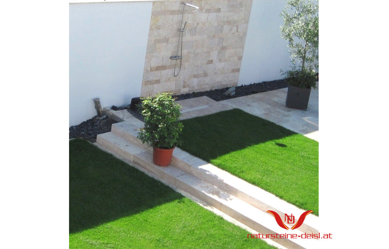 Travertin Beige Blockstufe