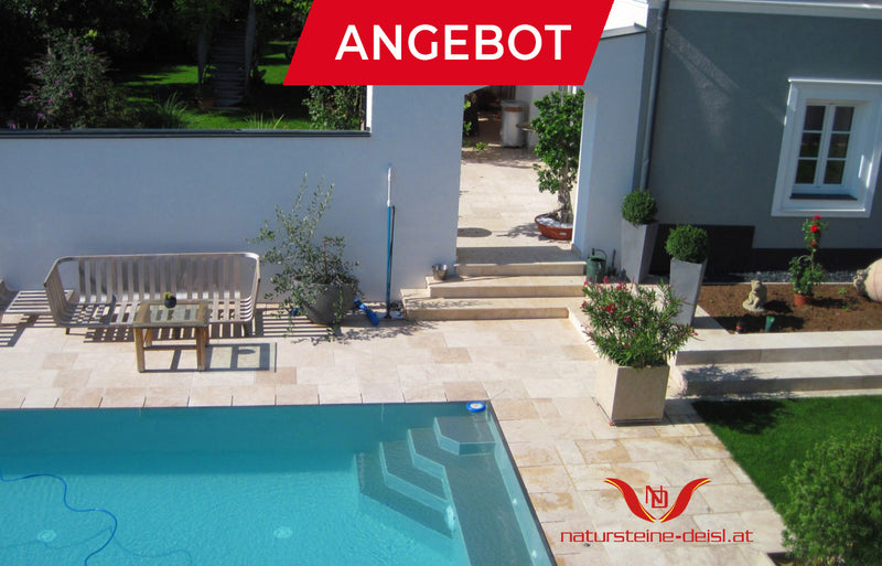 Travertin Beige Premium Terrassenplatten