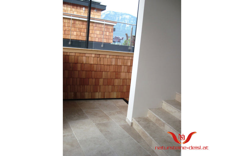 Travertin Beige Tritt- und Setzstufe