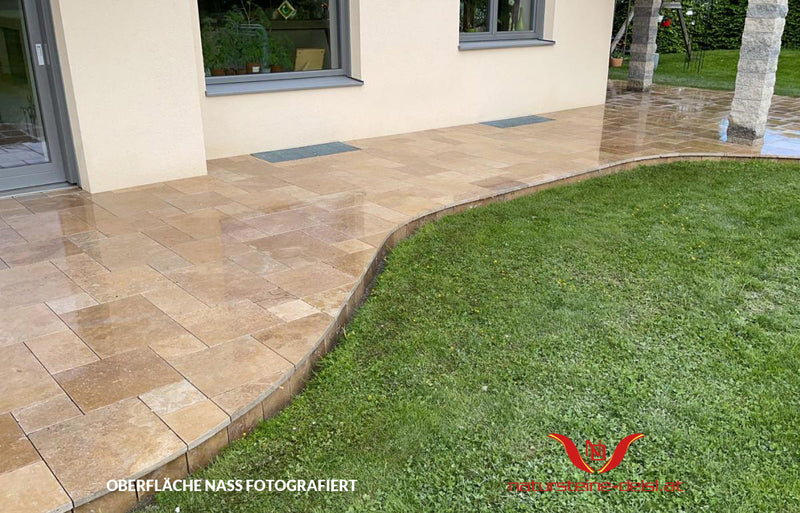 Travertin Noce Premium Terrassenplatten