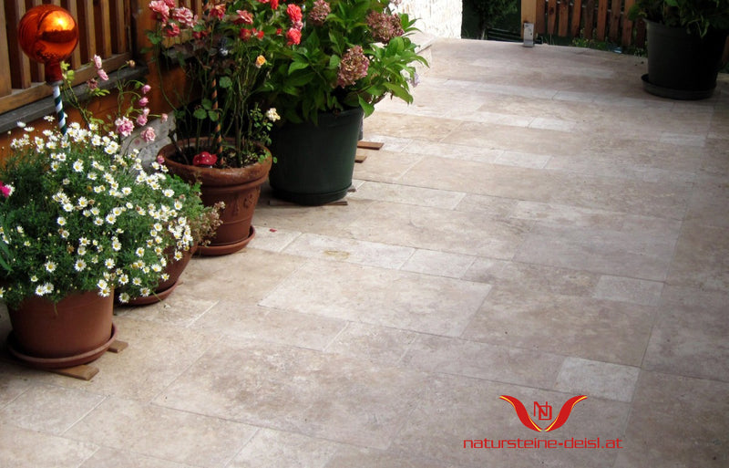 Travertin Noce Premium Terrassenplatten