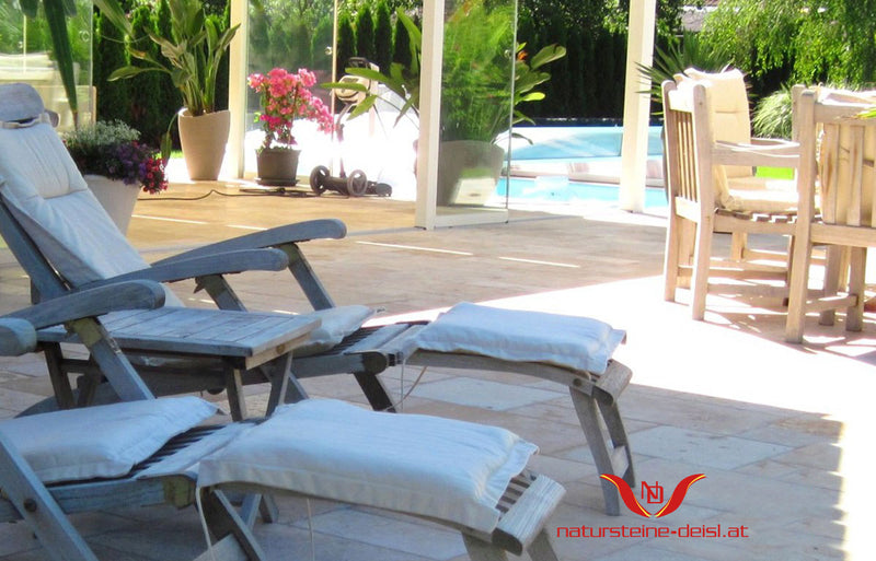 Travertin Beige Premium Terrassenplatten