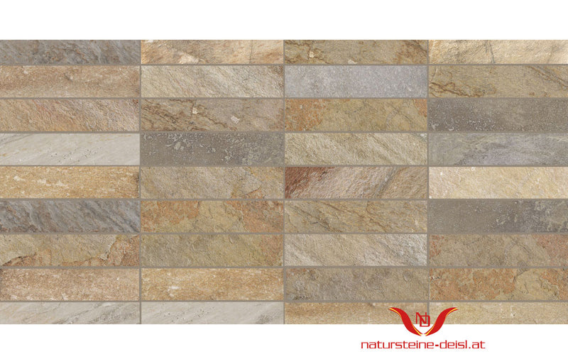 Feinsteinzeug Quarzit Multicolor Verblender-Riemchen